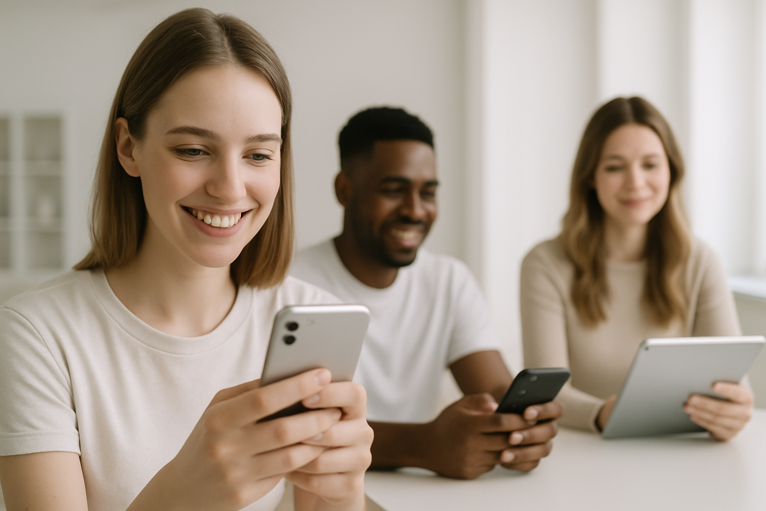 Ilustração pessoas usando app Banco ICA